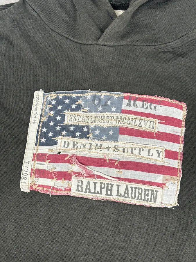 Polo Ralph Lauren 2010s Ralph Lauren Distressed Army USA Flag Hoodie Size US M / EU 48-50 / 2 - 7 Thumbnail