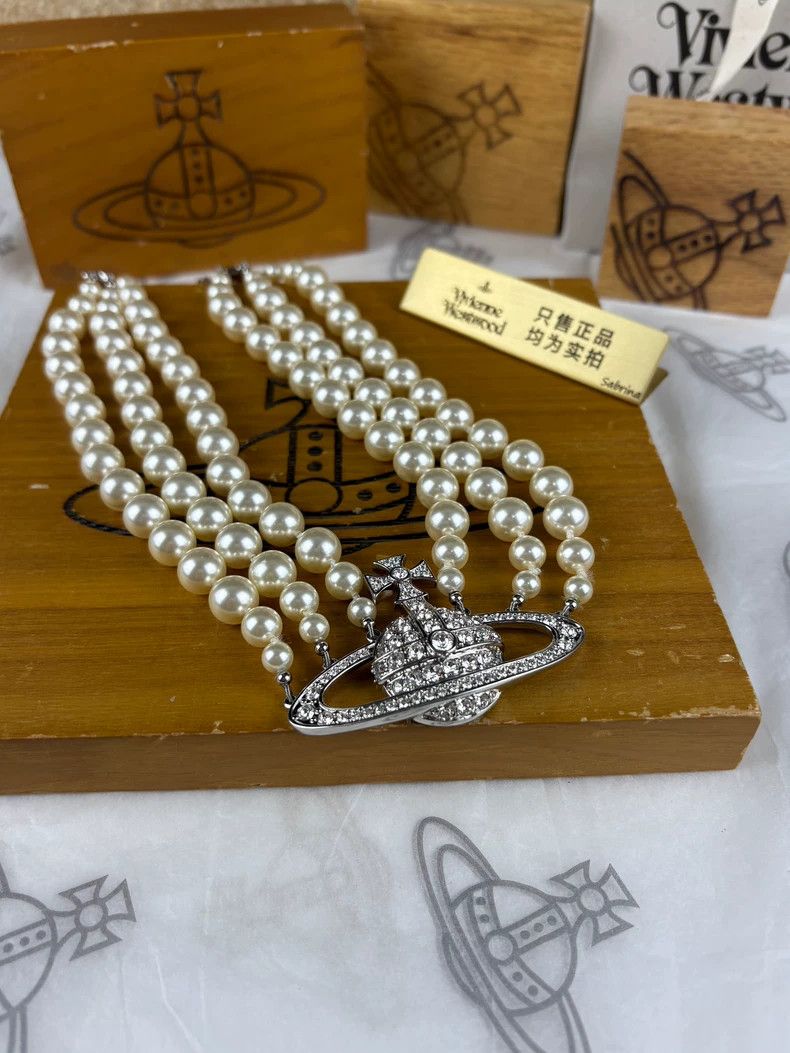 Vivienne Westwood Vivienne Westwood Three-tier pearl necklace Size ONE SIZE - 2 Thumbnail