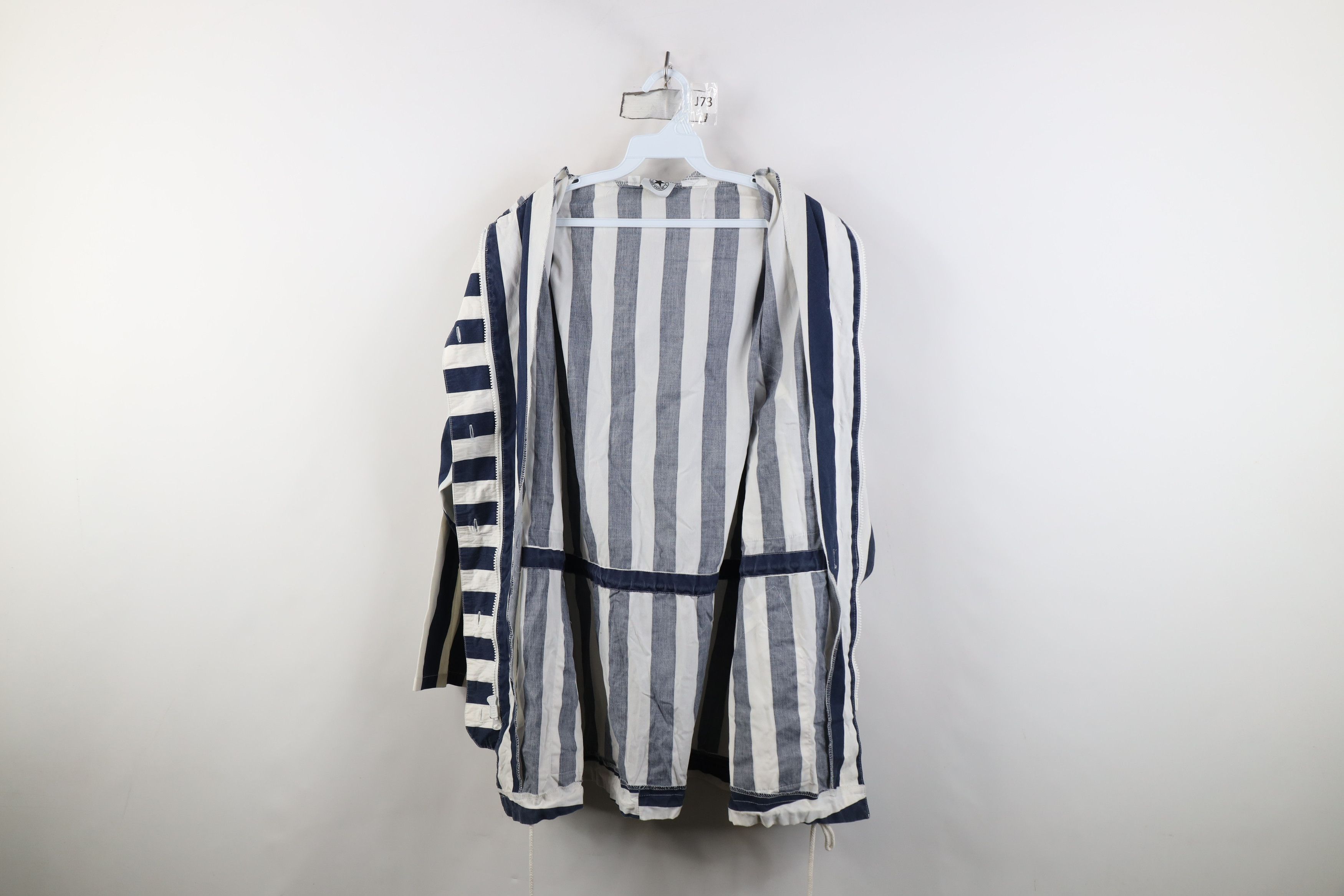 Vintage Vintage 90s Streetwear Striped Baggy Hooded Parka Jacket Size M / US 6-8 / IT 42-44 - 10 Thumbnail