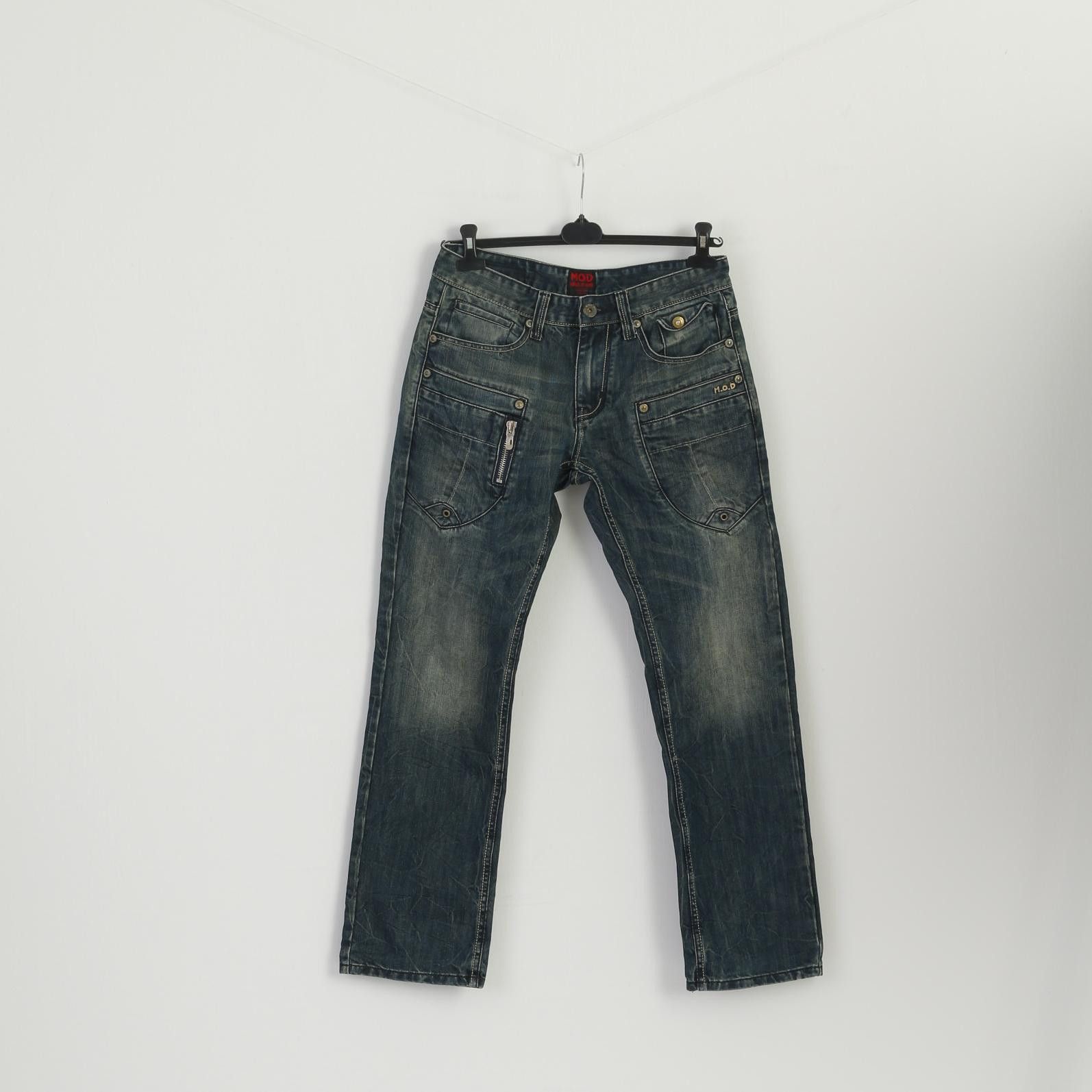 Vintage MOD Men 32 Jeans Trousers Navy Cotton 0107 Size US 32 / EU 48 - 1 Thumbnail