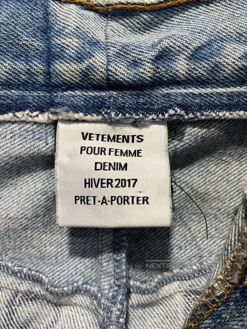 Vetements Vetements size M Blue patched denim pants Size US 27 - 4 Thumbnail