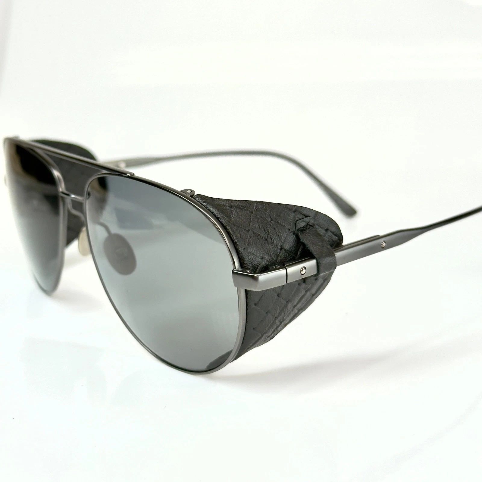 Bottega Veneta BOTTEGA VENETA BV0041S 0041 Titanium Leather Sunglasses Size ONE SIZE - 6 Thumbnail