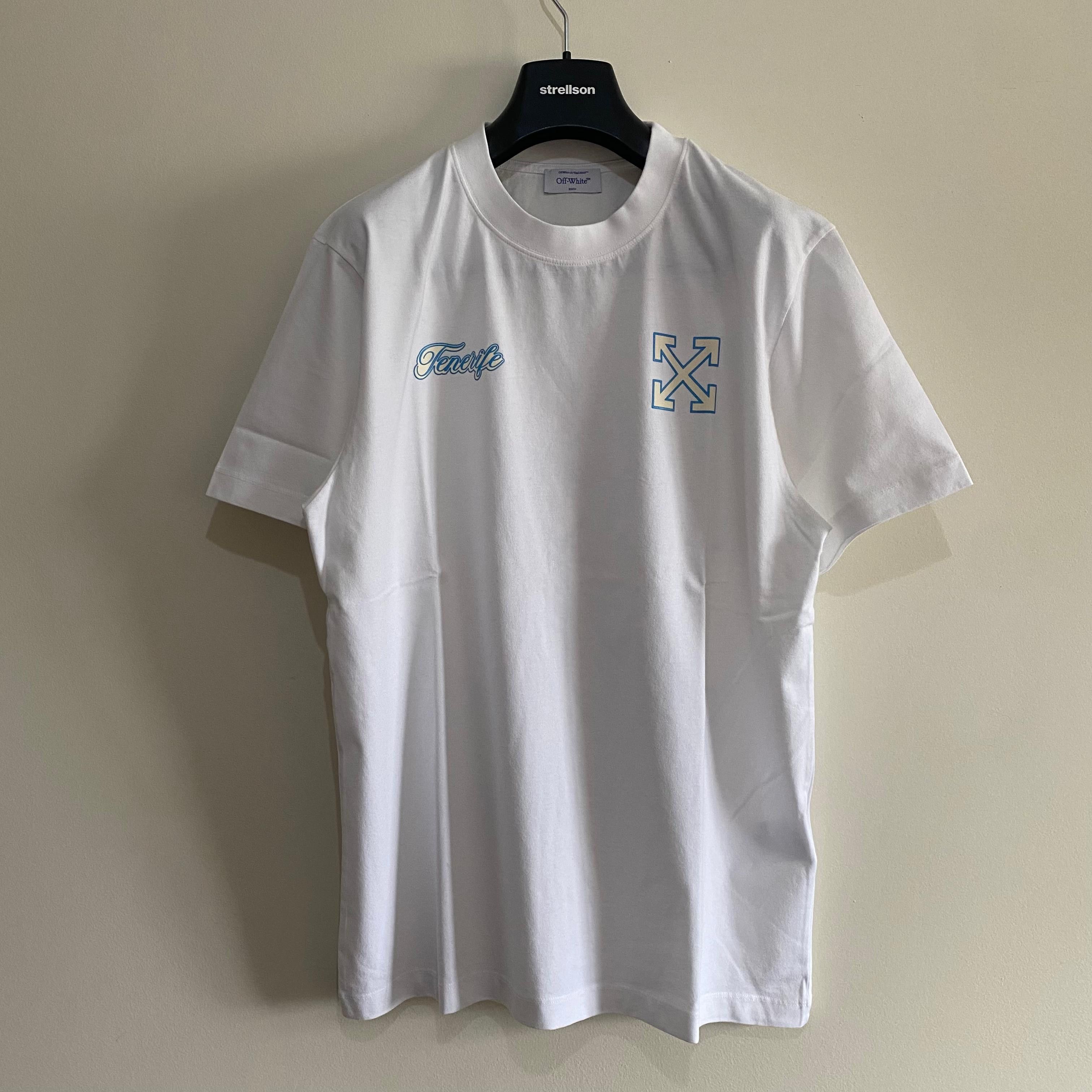Off-White White Blue Local Store "Tenerife" Arrows T-Shirt Size US XL / EU 56 / 4 - 4 Thumbnail