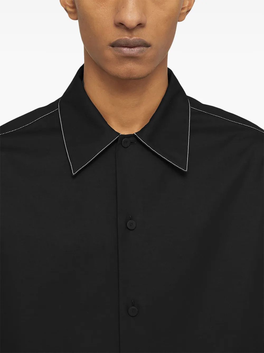 Jil Sander o1w1db10825 Stitching Shirt in Black Size US L / EU 52-54 / 3 - 5 Thumbnail