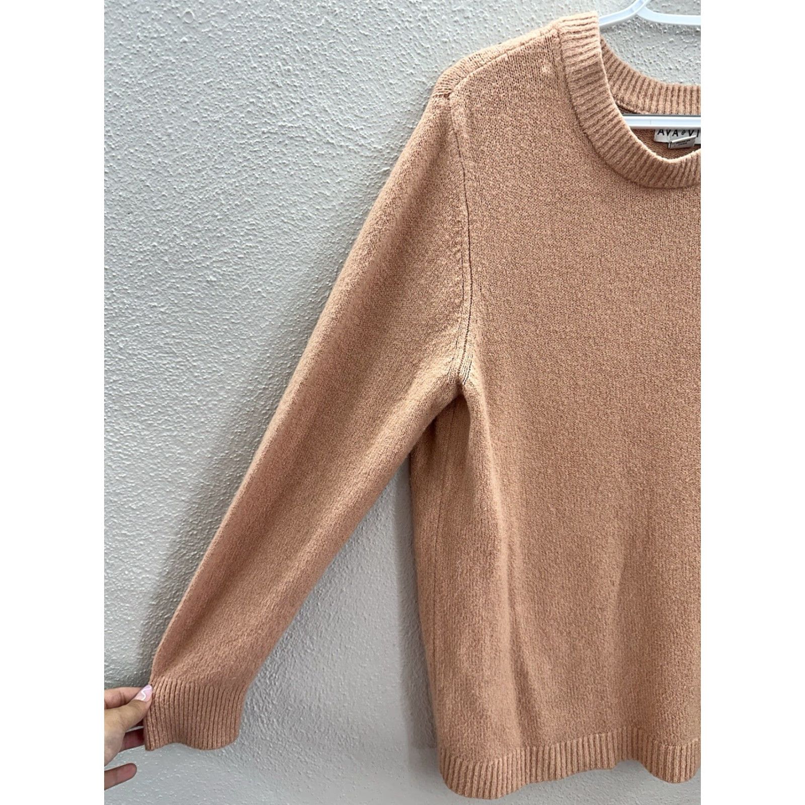 Vintage Ava & Viv Womens Sweater 2X Pink Round Neck Long Sleeve Knit Pullover Regular Fit 2X Womens Sweater Size XXL / US 16-18 / IT 52-54 - 2 Thumbnail