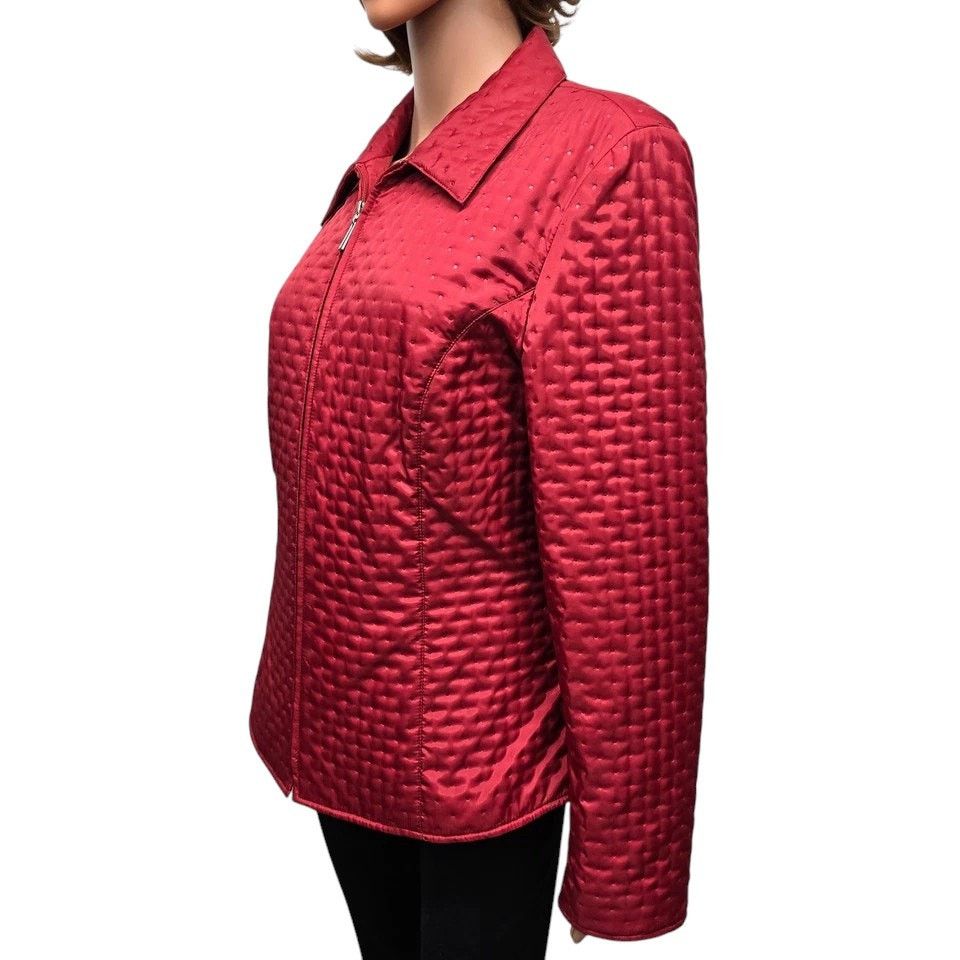 Robert Talbott × Vintage Talbots Quilted Puffer Jacket Full Zip 14 Light Insulated Size XL / US 12-14 / IT 48-50 - 6 Thumbnail