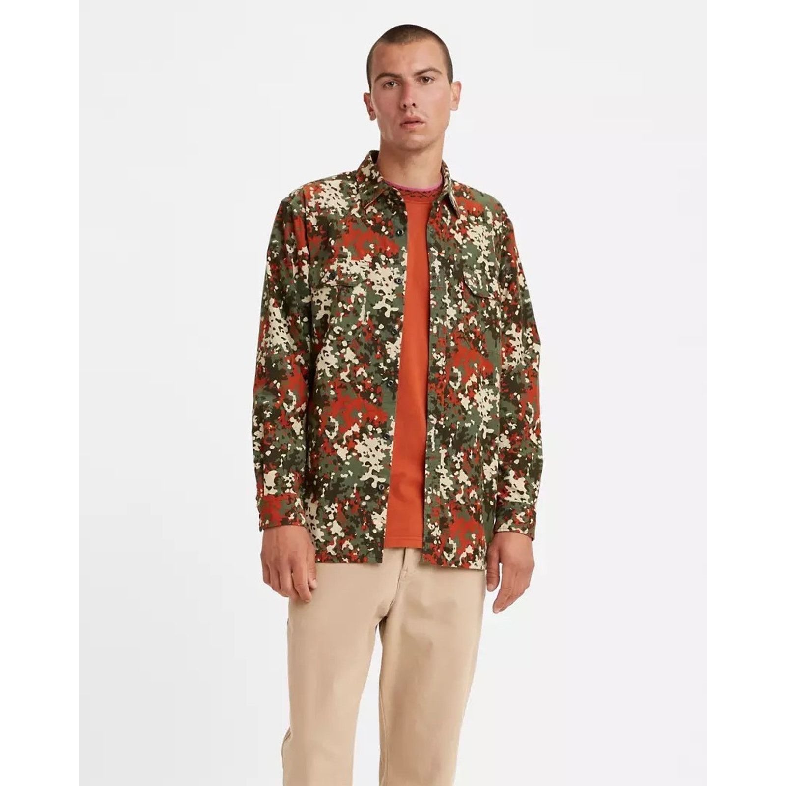 Levi's Levis Button Shirt Camo Corduroy Jackson Worker Pinwale Size US XL / EU 56 / 4 - 2 Thumbnail