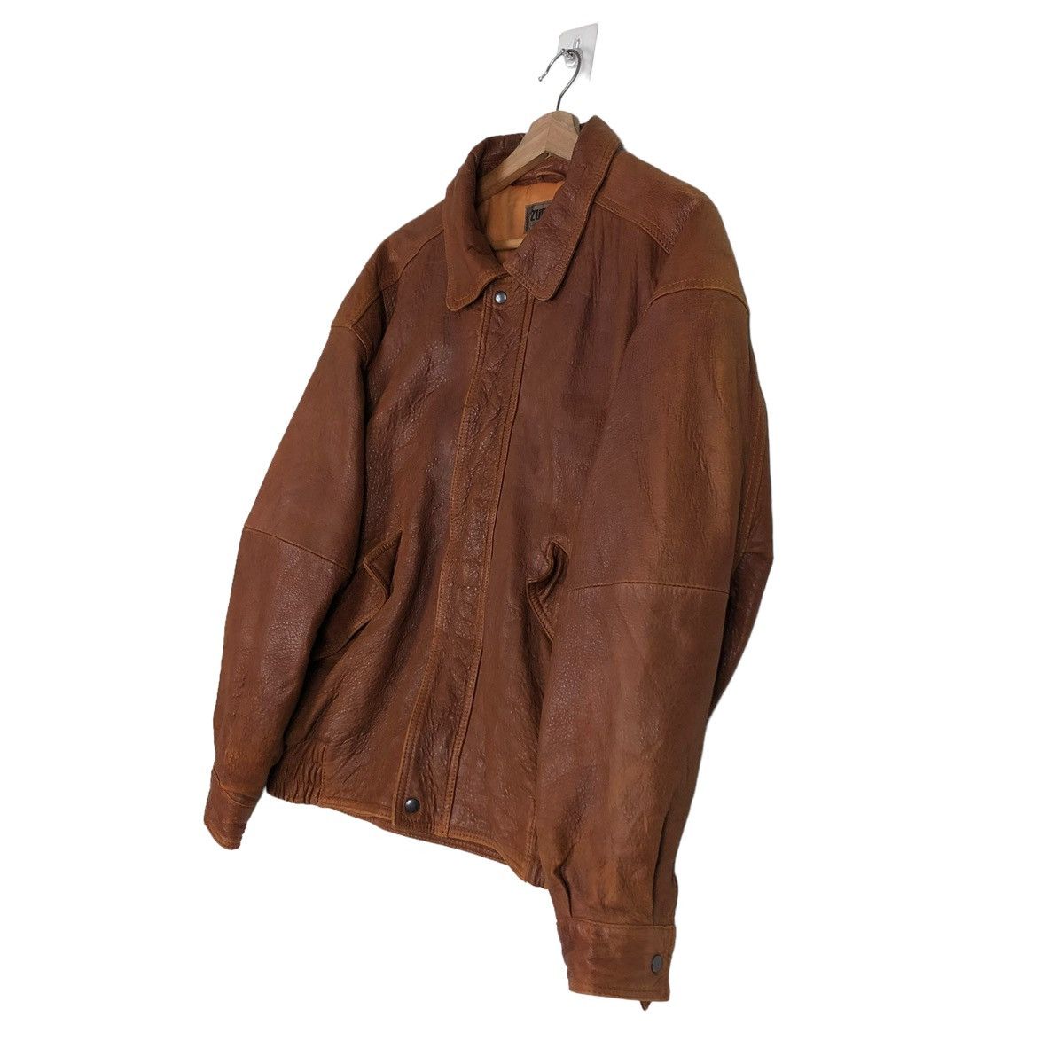 Vintage 🔥VINTAGE FLY BIKER LEATHER JACKET ZUFOLO JAPAN Size US L / EU 52-54 / 3 - 2 Thumbnail