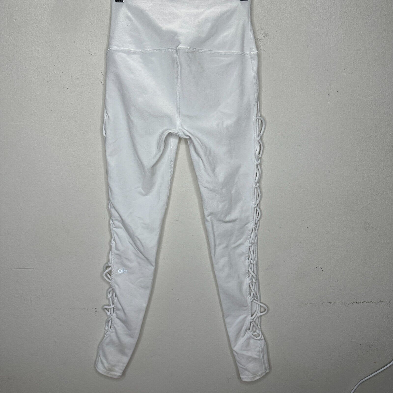 Alo Alo White Legging High Waisted Lace-Up Sides Yoga Pant XS Size 25" / US 0 / IT 36 - 7 Thumbnail