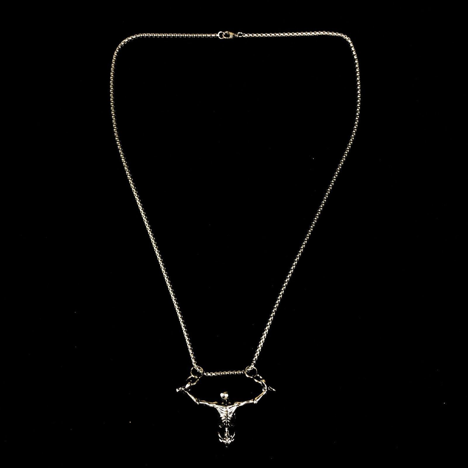 Jewelry Skeleton Skull Necklace Punk Chain Size ONE SIZE - 6 Thumbnail