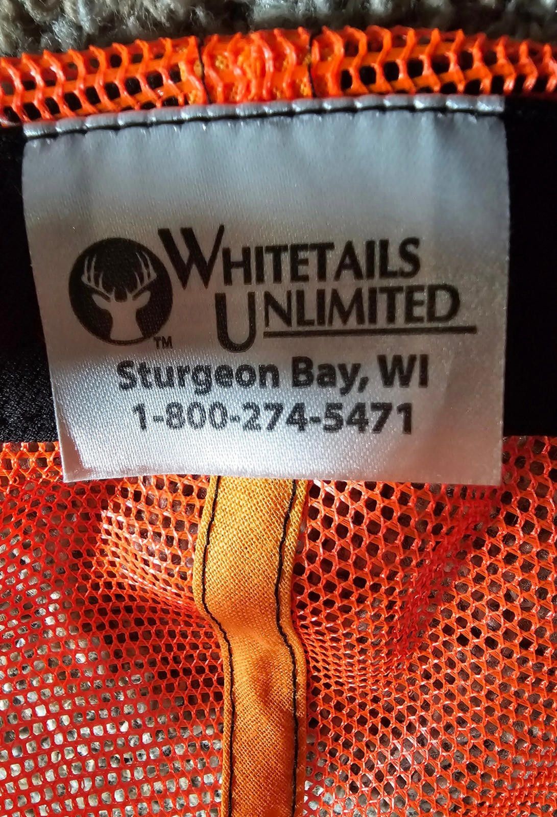 Designer Orange Camo Whitetails Unlimited 40th Hook Loop Hat Size ONE SIZE - 7 Thumbnail