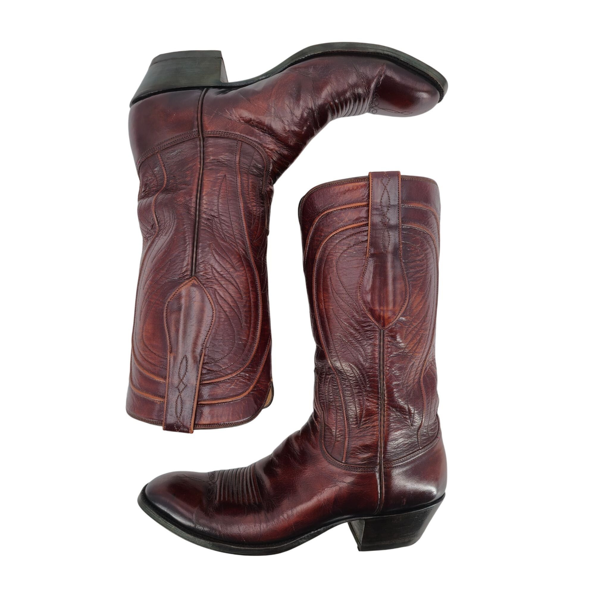 Lucchese Vintage Lucchese 1980 San Antonio French Toe Brown Mens 9C Size US 9 / EU 42 - 7 Thumbnail