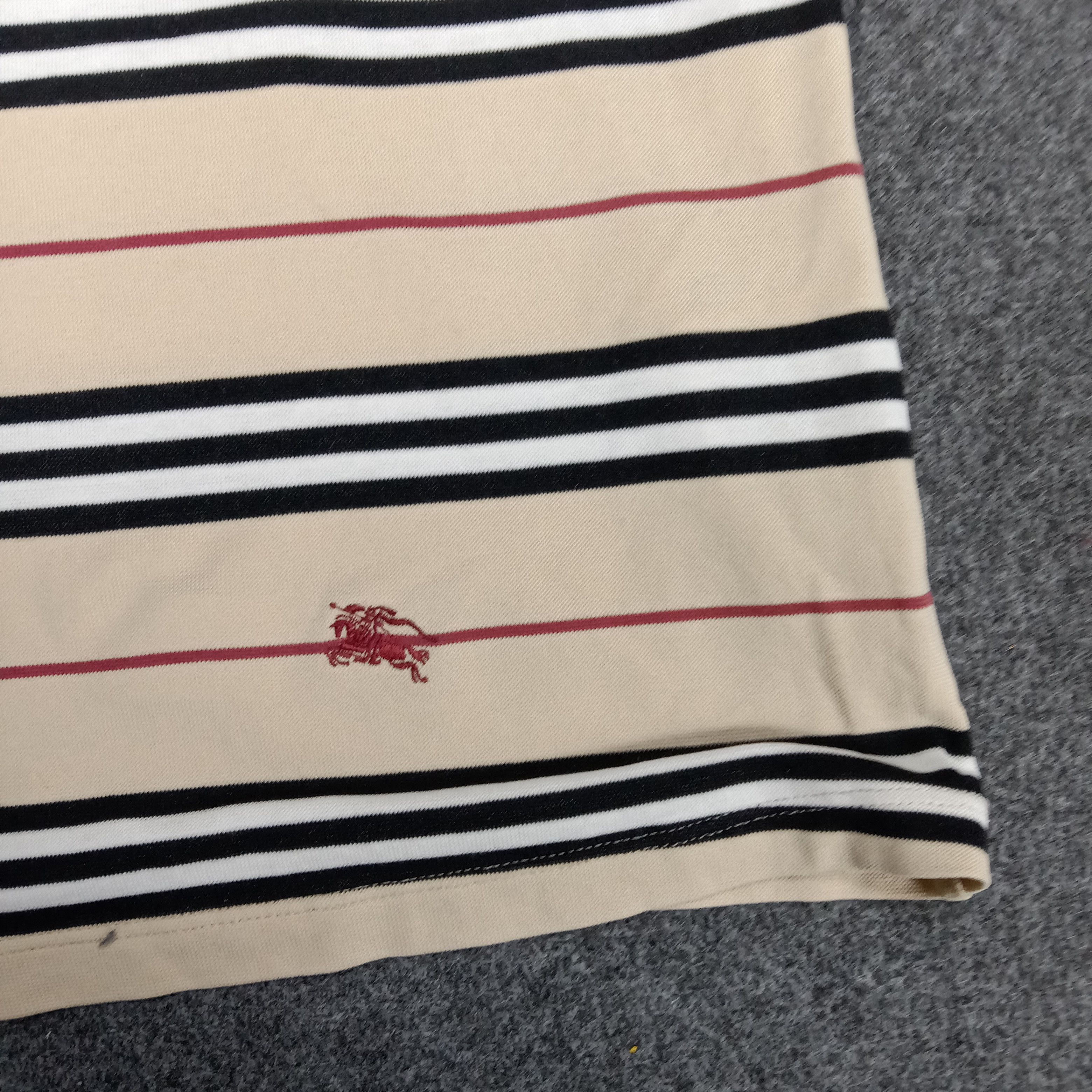 Burberry × Vintage Burberry London Stripe Design Crop Tshirt Size M / US 6-8 / IT 42-44 - 2 Thumbnail
