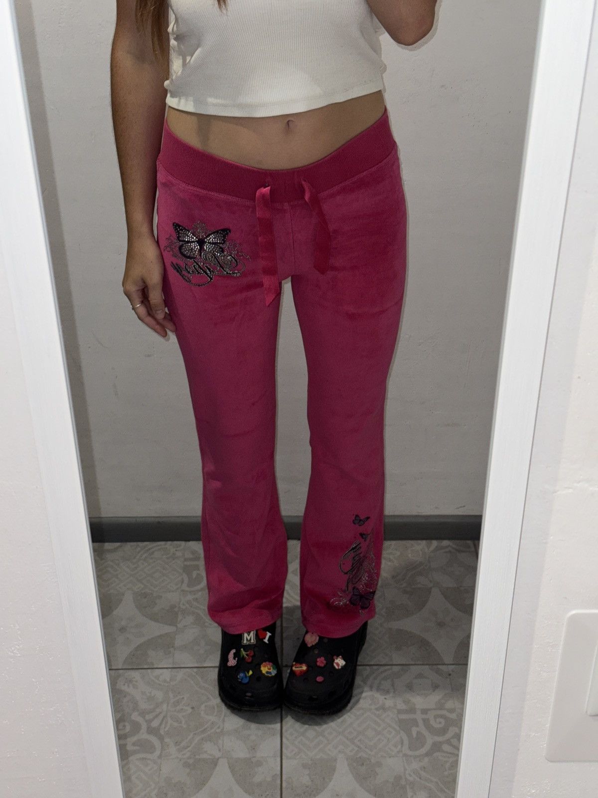 Other VINTAGE LIPSY VELOUR 2000s PINK PANTS Size 28" / US 6 / IT 42 - 1 Thumbnail