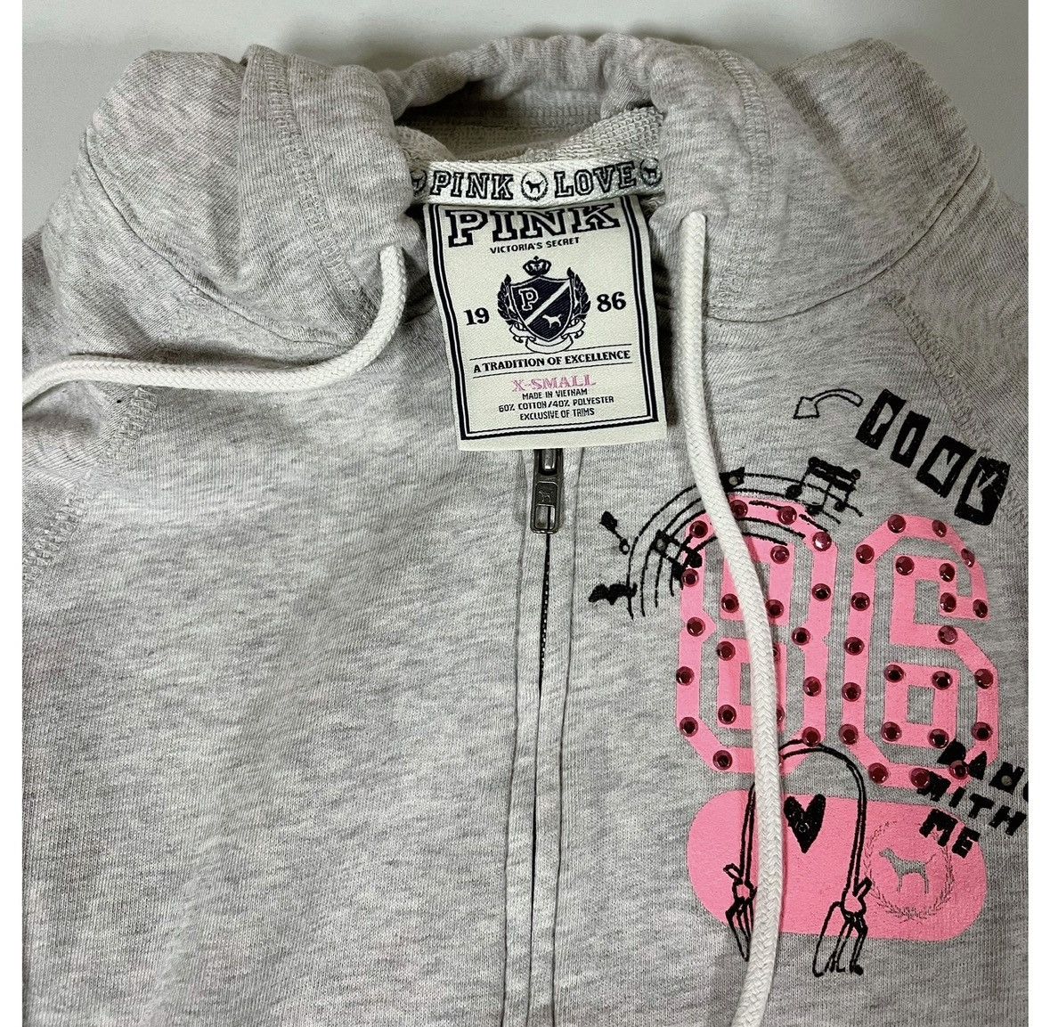 Victoria's Secret Victoria’s Secret PINK Y2K Diamond Sweatshirt Hoodie XS 🎀✨ Size XS / US 0-2 / IT 36-38 - 6 Thumbnail