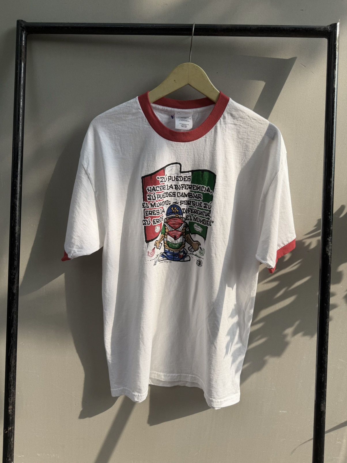 Vintage Vintage Ringer Tee Raices Designs Mexican Flag Graphic Size US L / EU 52-54 / 3 - 1 Thumbnail