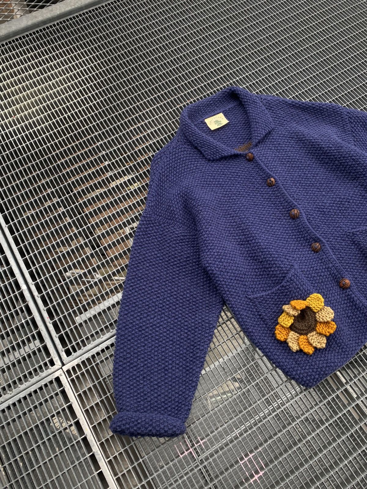 Handmade Vintage 90s Pachamama Handmade Wool Knitted Cardigan Size US M / EU 48-50 / 2 - 6 Thumbnail