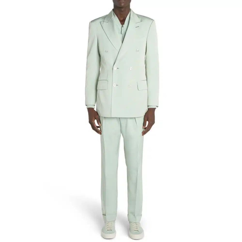Tom Ford o1loc1c0325 2LXP01 Double Breasted Suit in Light Green Size US L / EU 52-54 / 3 - 1 Preview