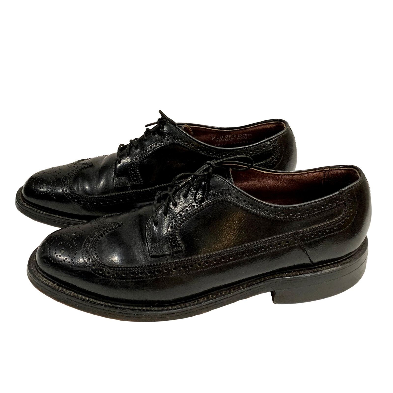 Genuine Leather × Vintage Vintage Hanover Black Leather Wingtips Longwings | 9.5 EEE Size US 9.5 / EU 42-43 - 2 Thumbnail