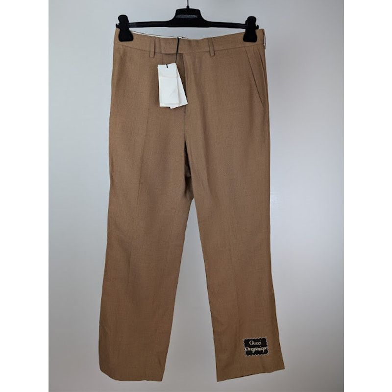 Gucci o1rshd1 Tailored Crepe Trousers Pant in Brown / Camel Size US 32 / EU 48 - 1 Thumbnail