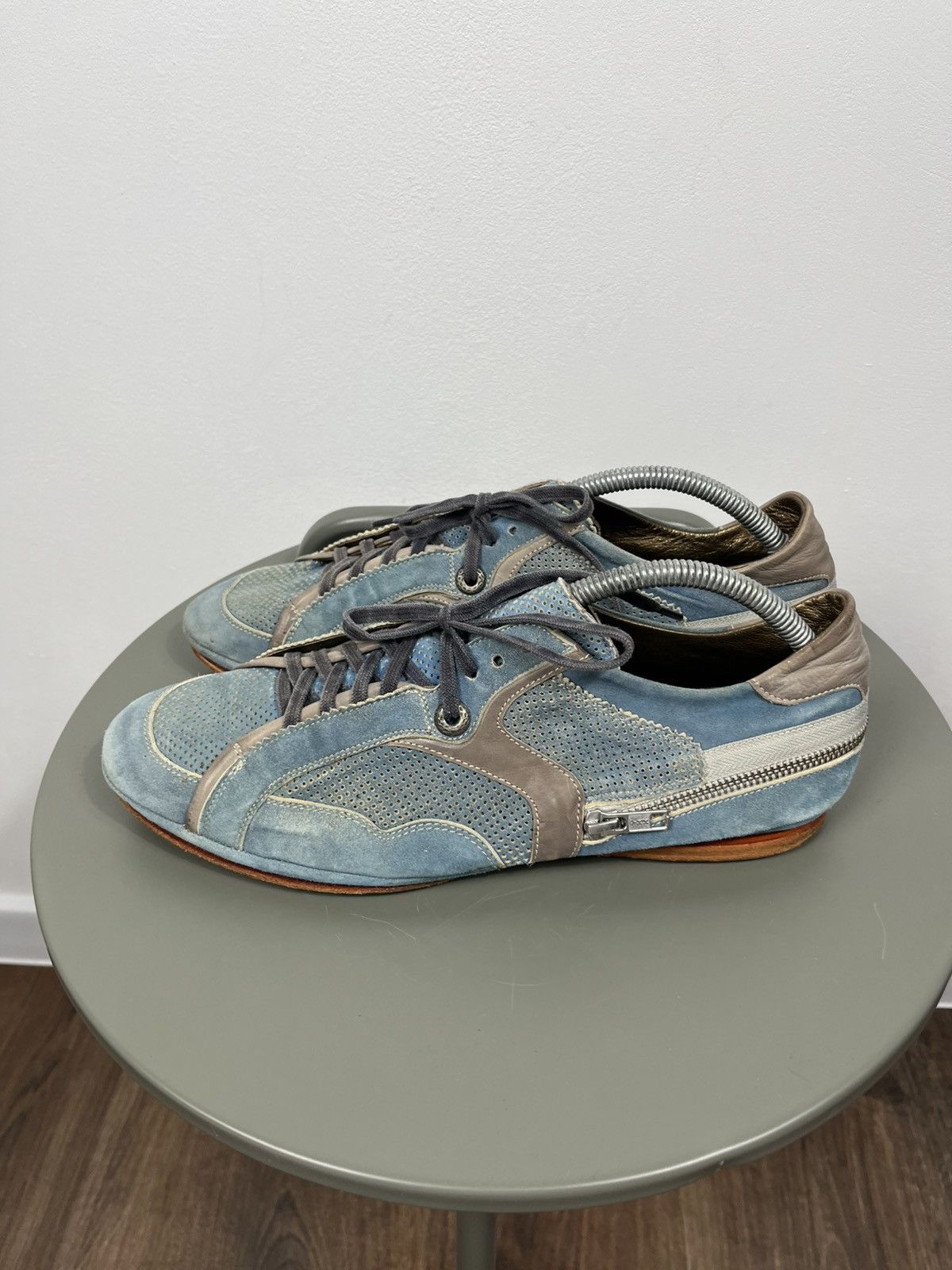 Other RG Italian Suede Leather Shoes Side Zip Perforated EU 42.5 Size US 9.5 / EU 42-43 - 7 Thumbnail