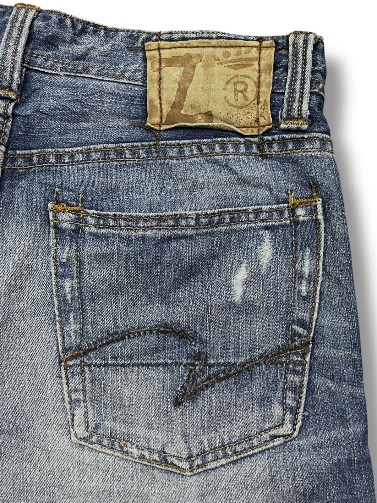 Japanese Brand Vintage Z-Brand - Faded Wash, Distressed Denim Size US 32 / EU 48 - 8 Thumbnail