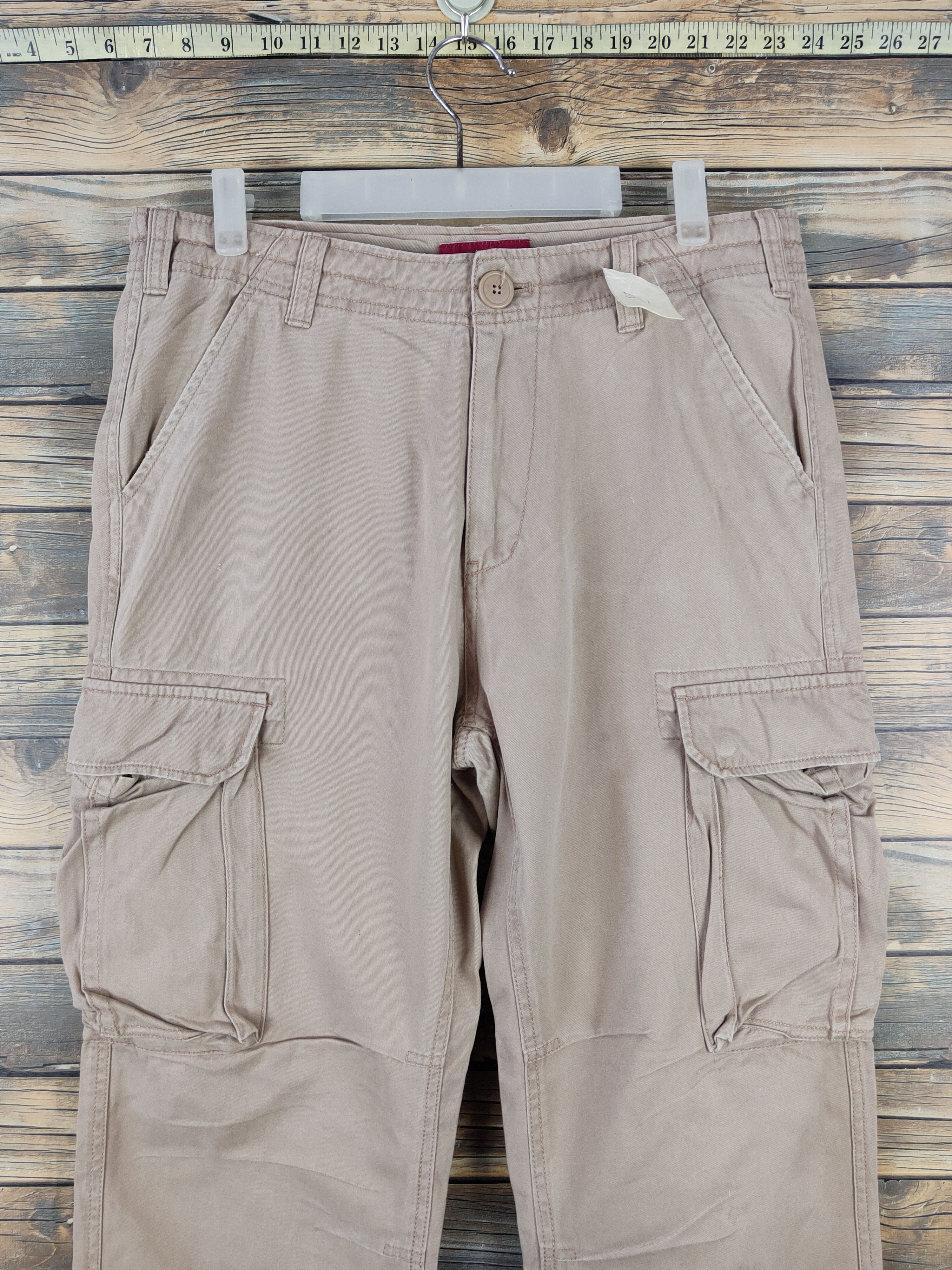 Japanese Brand DLL Anti-Label Jean Beige Multipocket Cargo Pants #521 Size US 33 - 2 Thumbnail