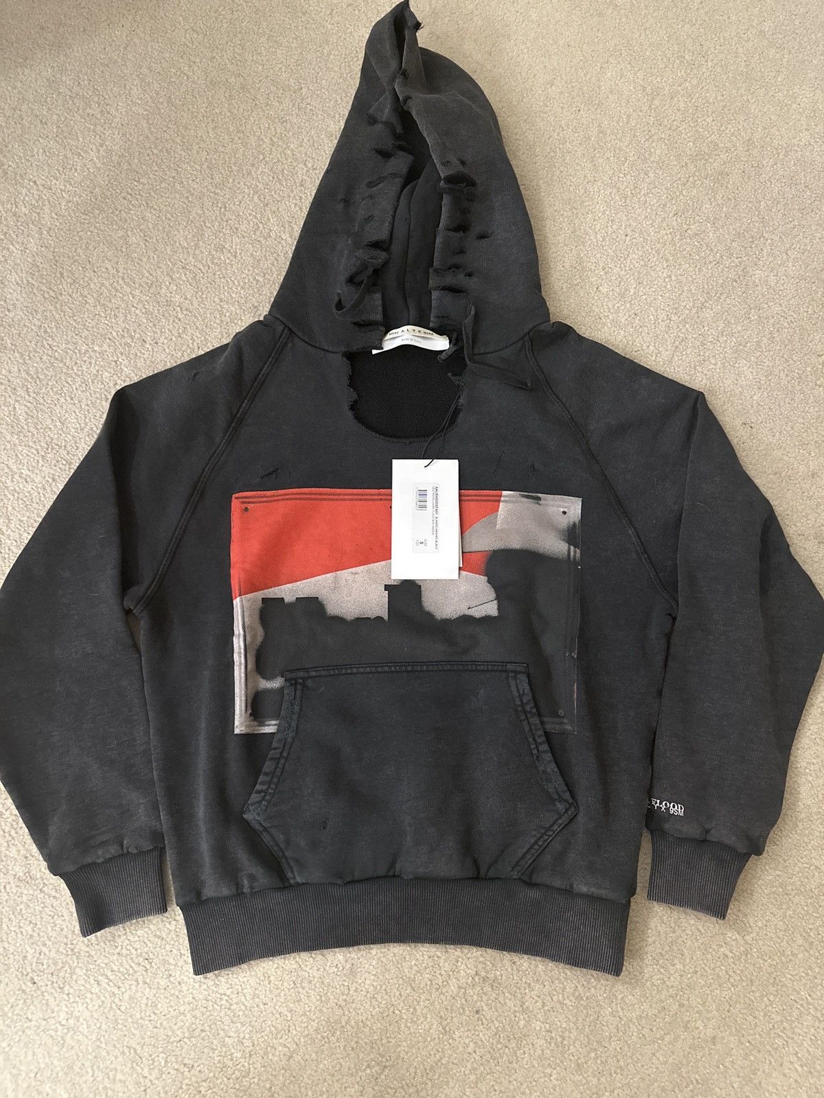 1017 ALYX 9SM 1017 Alyx 9SM Mark Flood Marlboro distressed hoodie