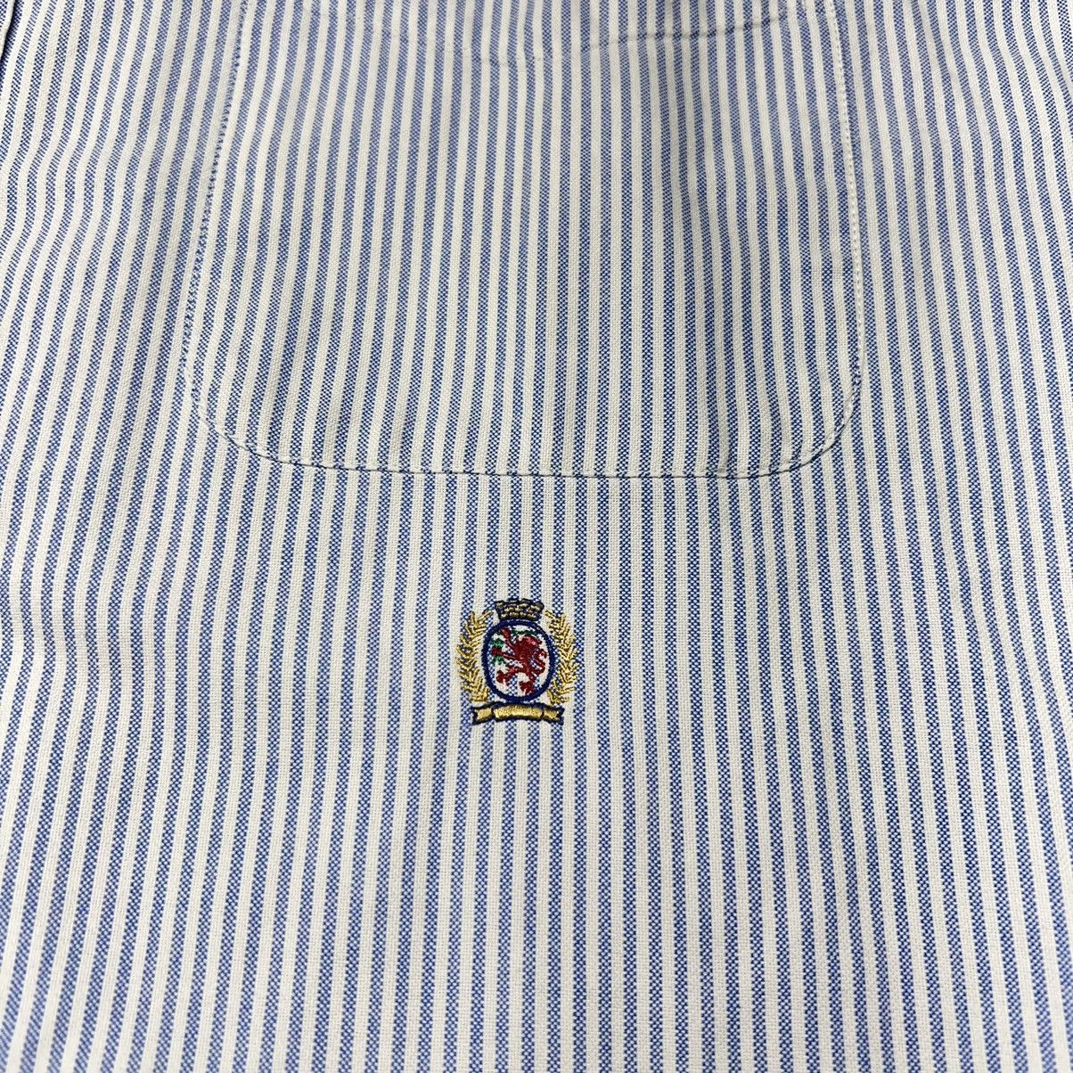 Tommy Hilfiger × Vintage VTG Tommy Hilfiger Button Down Shirt White Blue Striped Size US L / EU 52-54 / 3 - 4 Thumbnail