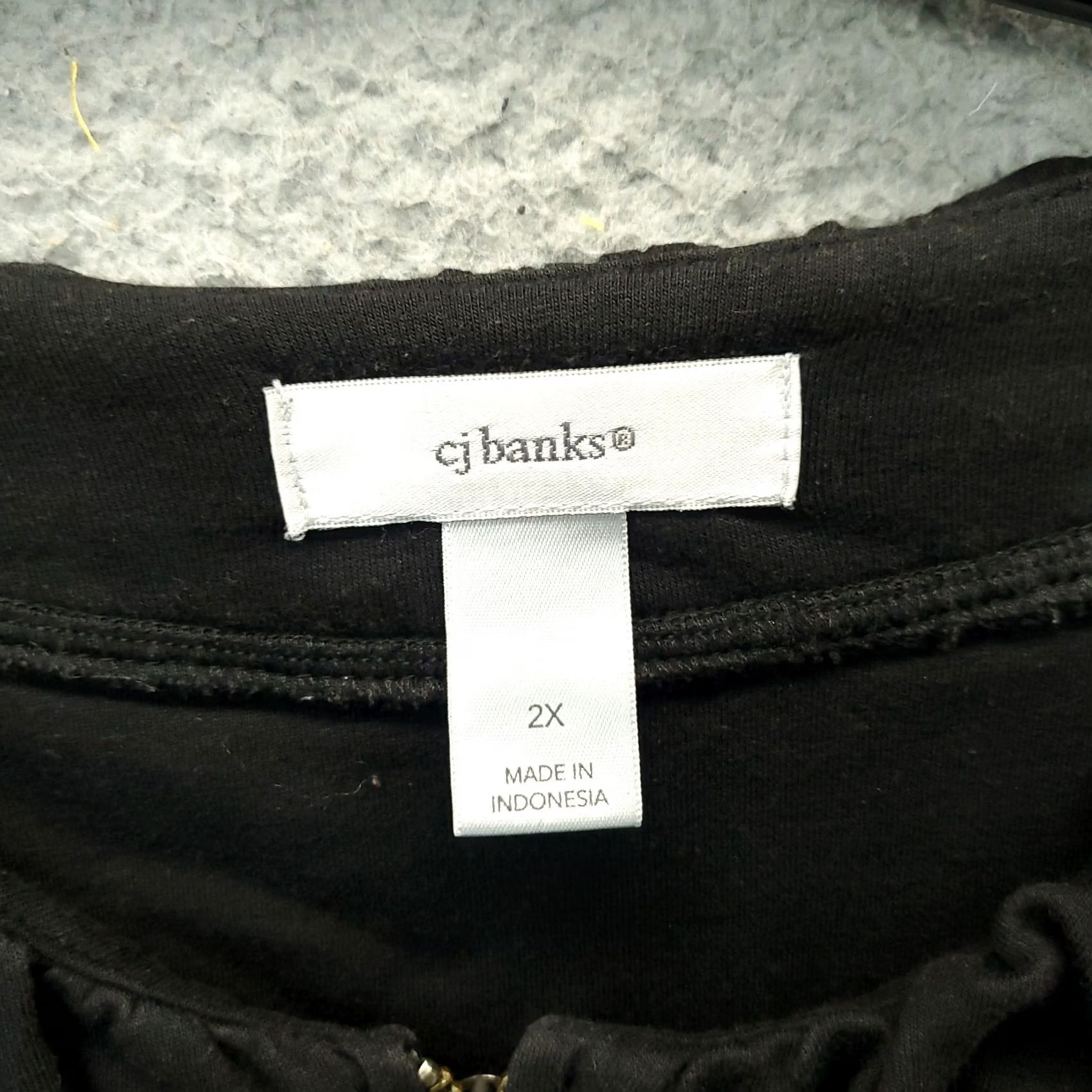 Vintage Christopher & Banks Jacket Women 2X Black Tie Waist Pleated Neck Flap Pockets Jacket Size XXL / US 16-18 / IT 52-54 - 5 Thumbnail