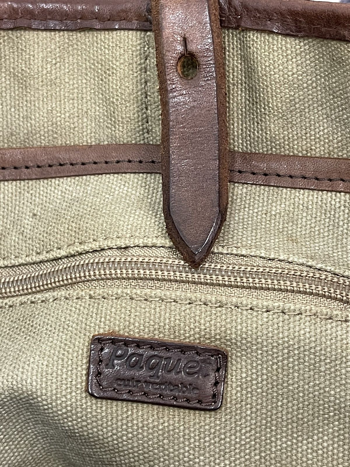 Japanese Brand Leather Cotton Canvas Paquet Shoulder Bag 4🟩 Size ONE SIZE - 23 Thumbnail