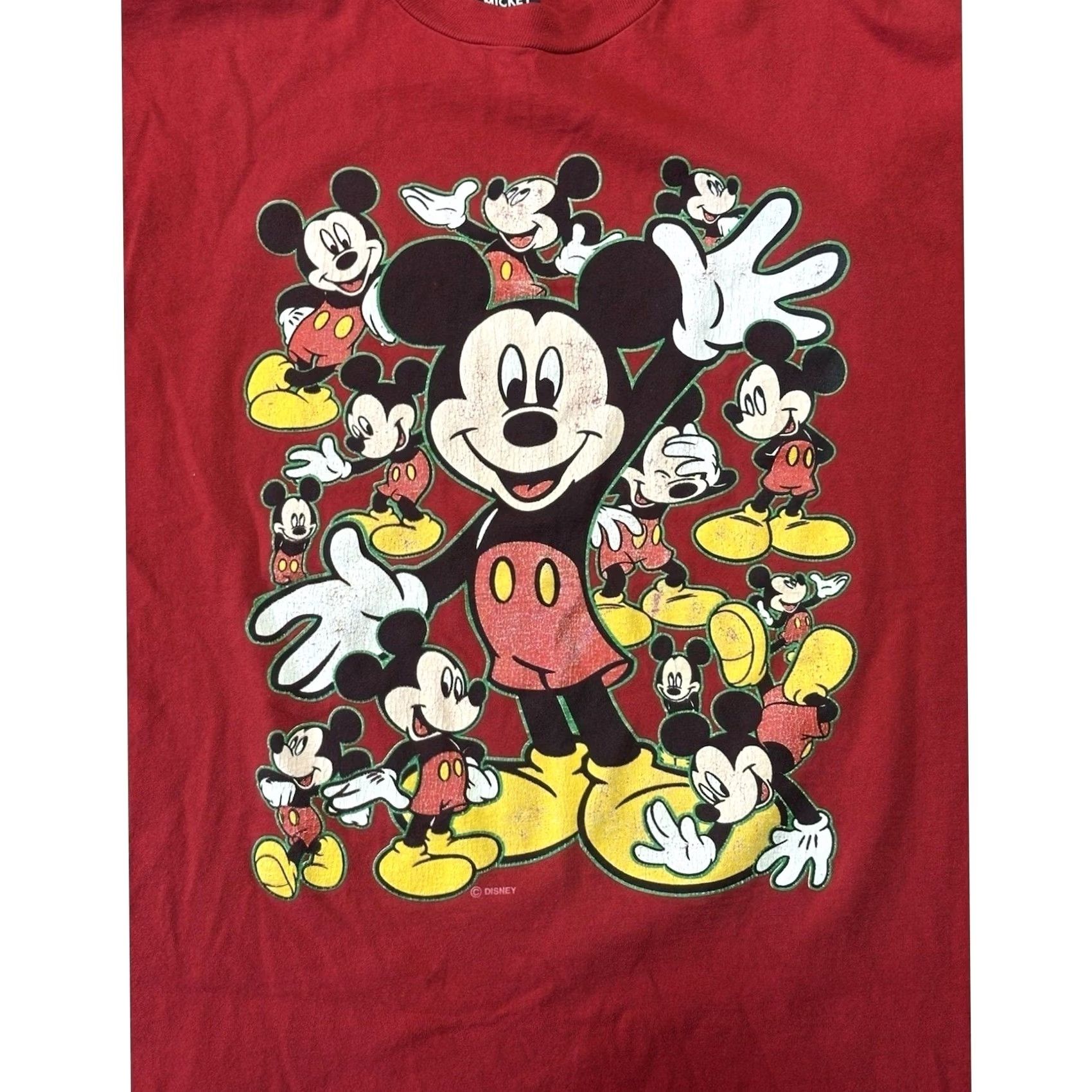 Mickey Unlimited VINTAGE Mickey Unlimited Disney Mickey Mouse Red 90's Short Sleeve Shirt USA Made Sz L Men Size US L / EU 52-54 / 3 - 2 Thumbnail