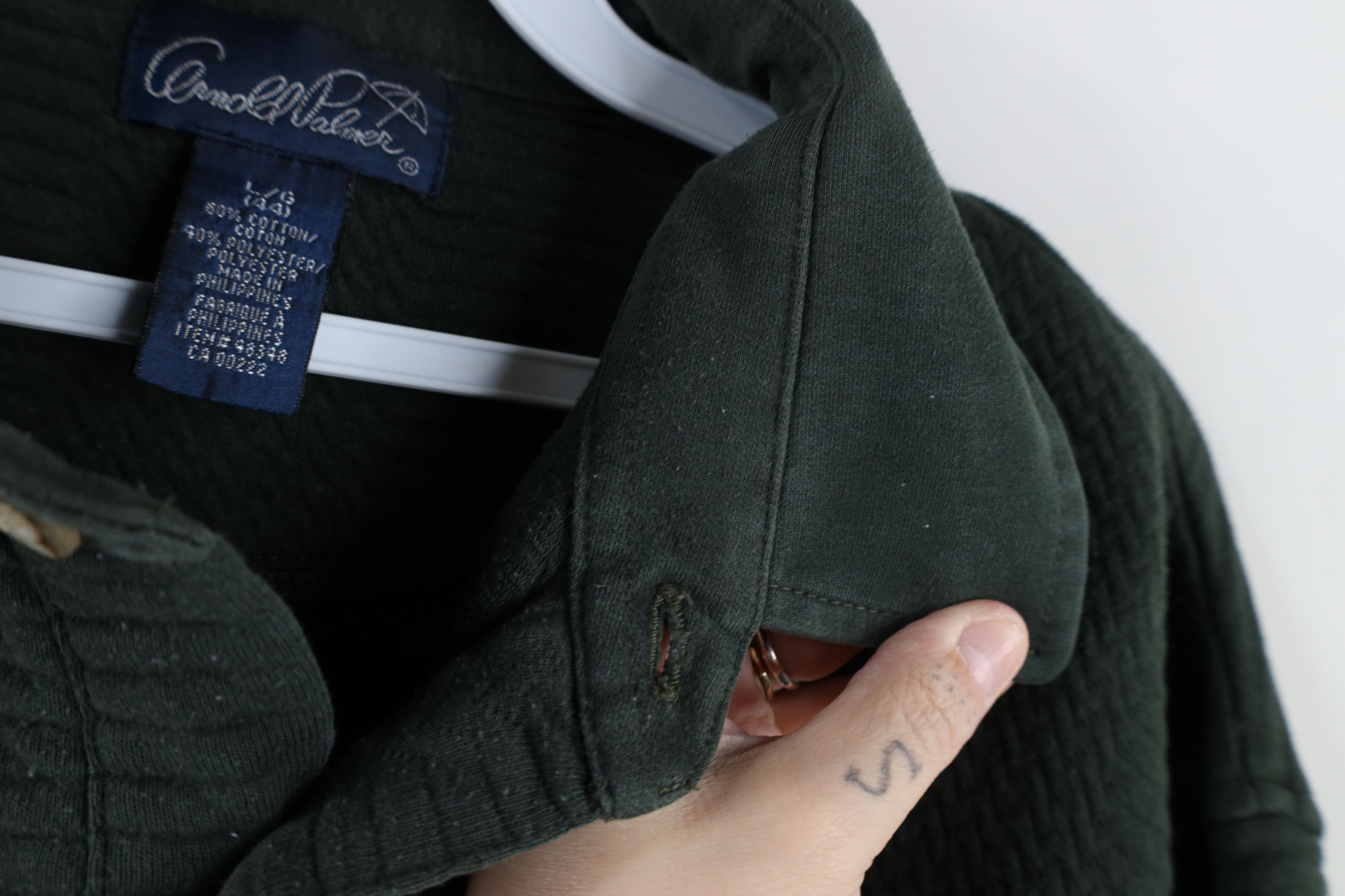 Vintage Vintage 90s Streetwear Pullover Long Sleeve Polo Green Size US L / EU 52-54 / 3 - 9 Thumbnail