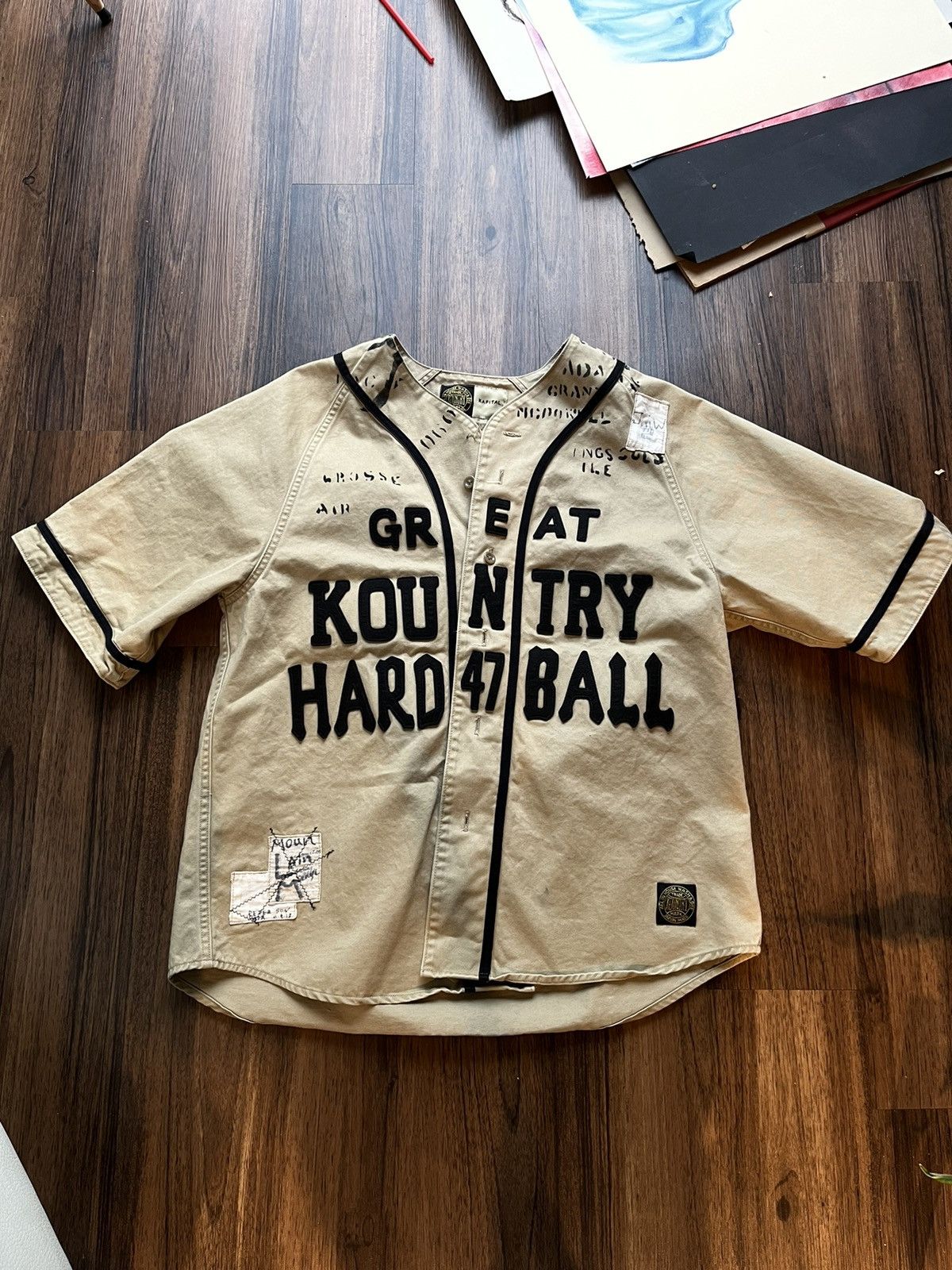 image of Kapital x Kapital Kountry Hardball Jersey in Beige, Men's (Size Large)