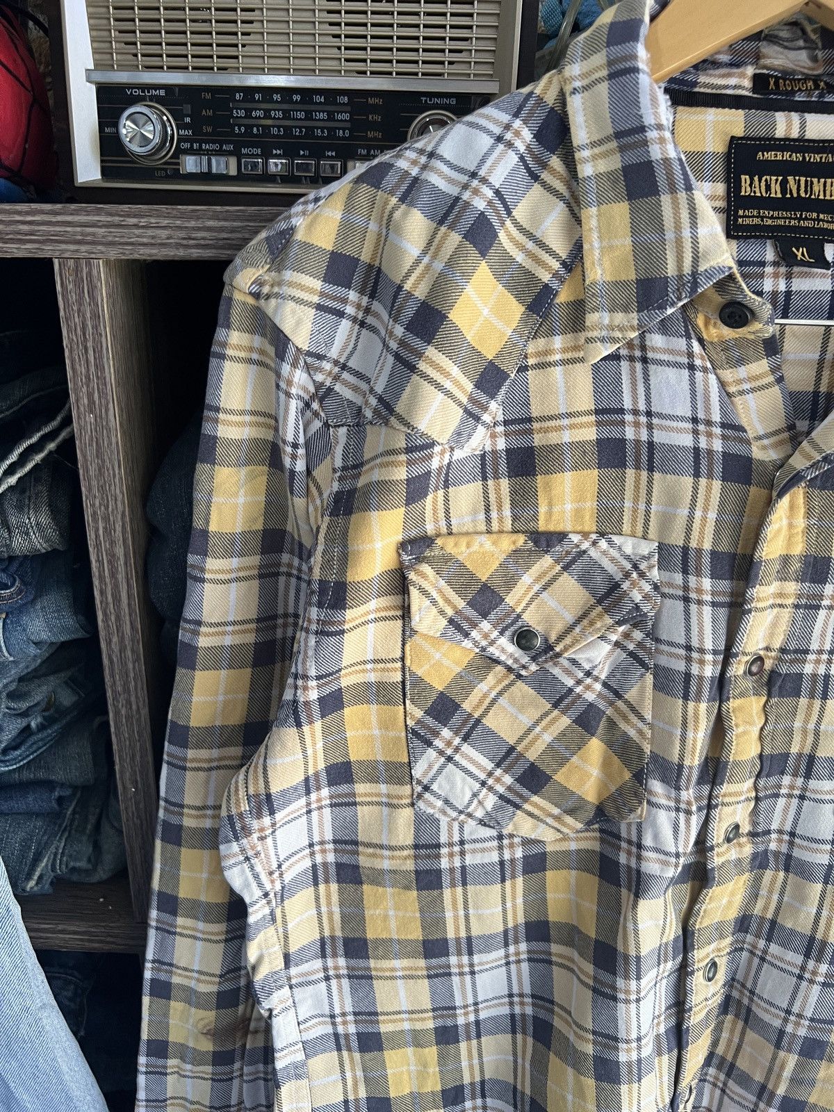 Japanese Brand 🔥Distressed Back Number X Rough X Plaid Flannel Size US M / EU 48-50 / 2 - 5 Thumbnail
