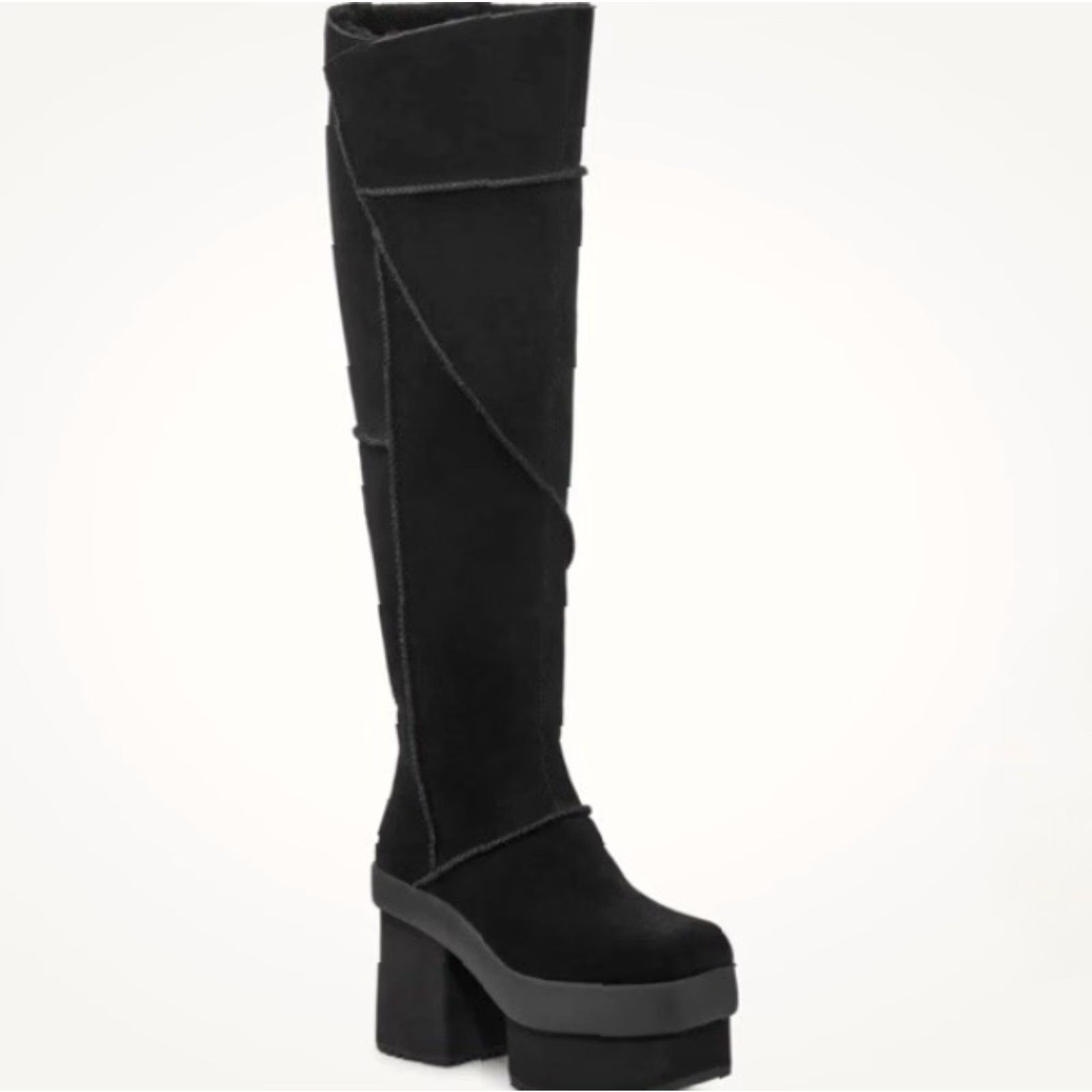 Ugg UGG New Heights Platform Xtra Tall Suede Boots Black Women’s Size 9 Platform Over the Knee Zip Size US 9 / IT 39 - 3 Thumbnail