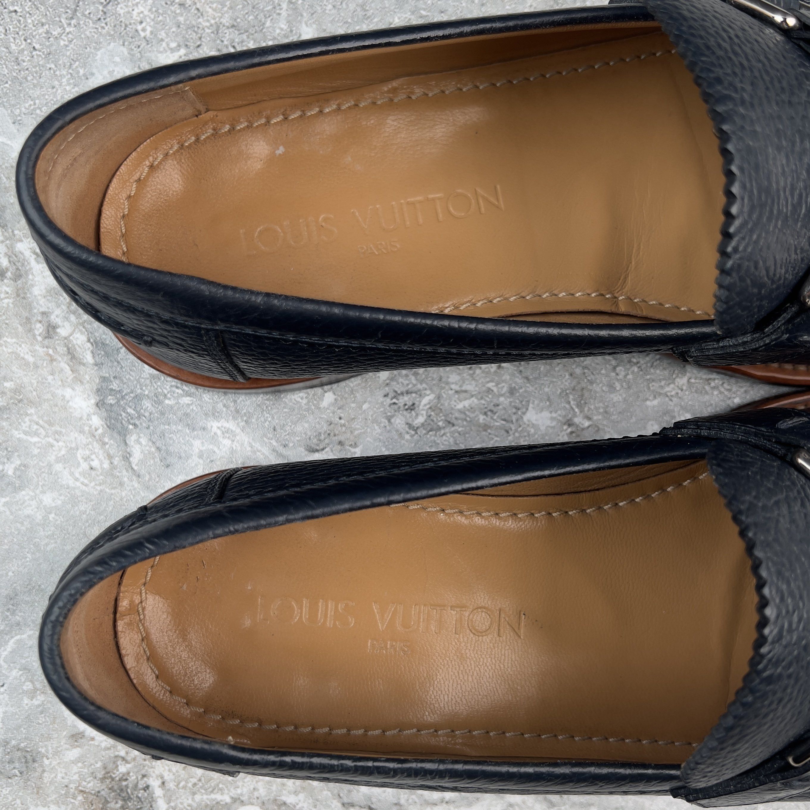 Louis Vuitton Major Loafers Grain Blue Leather Size US 9.5 / EU 42-43 - 9 Thumbnail