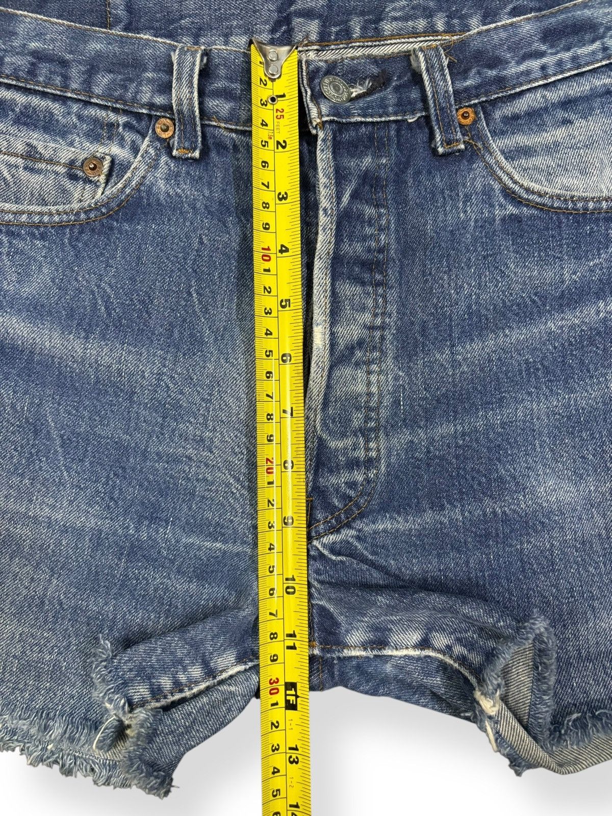 Levi's Vintage 80s Levis 501 Selvedge Denim Shorts-Stamp Button 524 Size 32" / US 10 / IT 46 - 14 Thumbnail