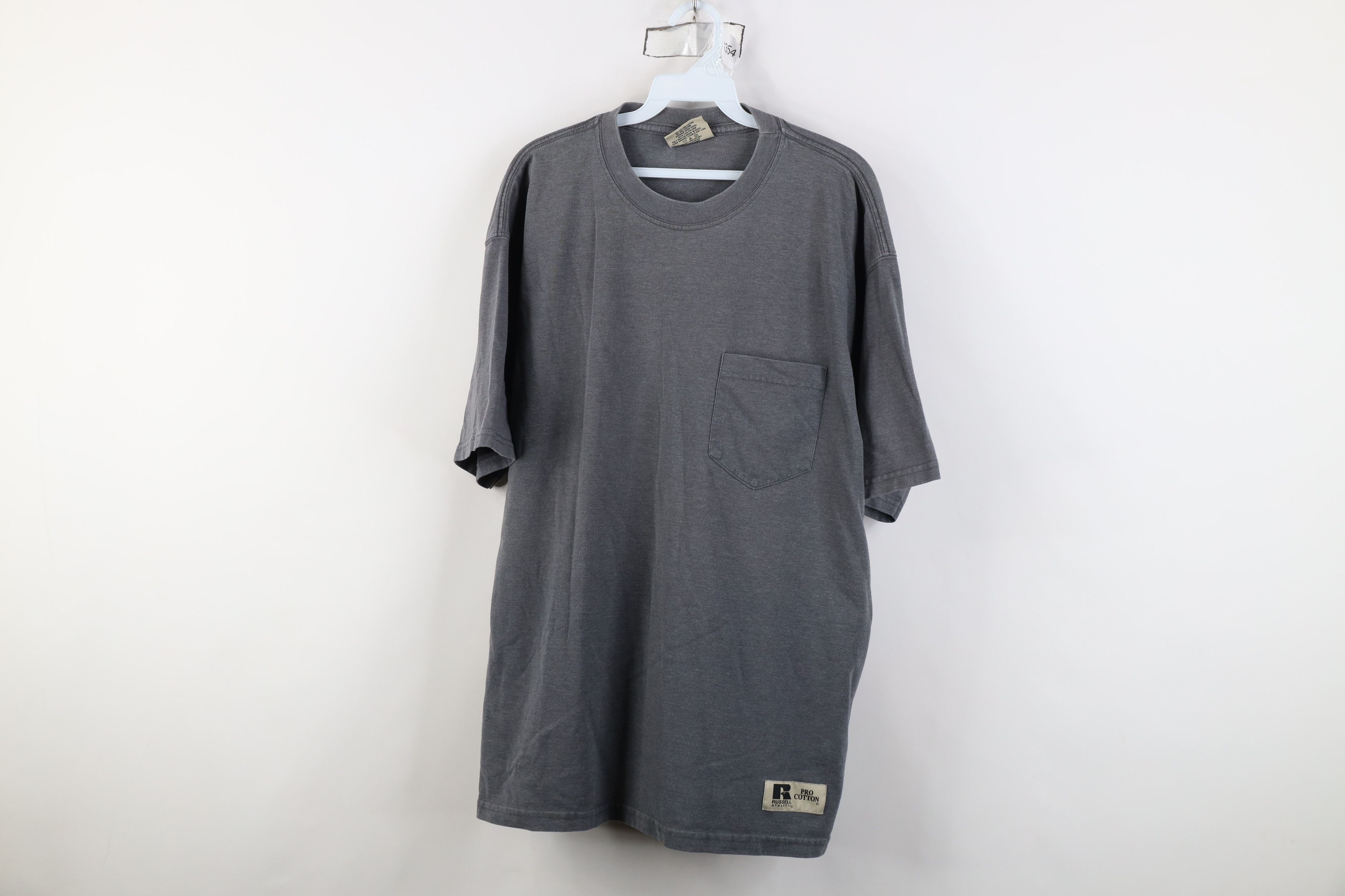 Russell Athletic Vintage 90s Y2K Russell Athletic Blank Pocket T-Shirt Gray Size US L / EU 52-54 / 3 - 1 Thumbnail