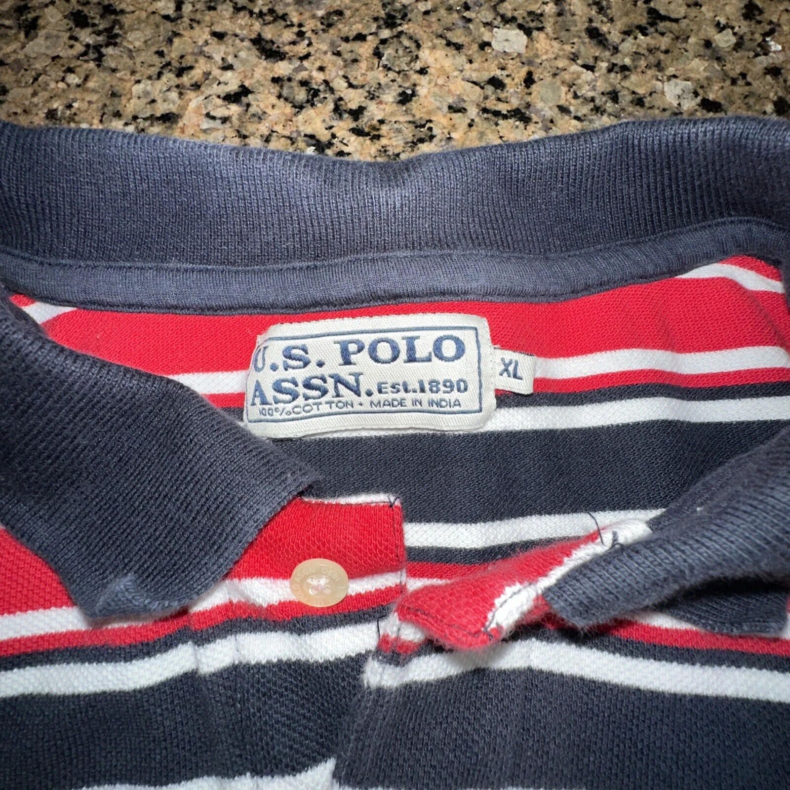 U.S. Polo Assn. U.S. Polo Assn Men's Shirt XL Short Sleeve Red White Blue Size US XL / EU 56 / 4 - 6 Thumbnail