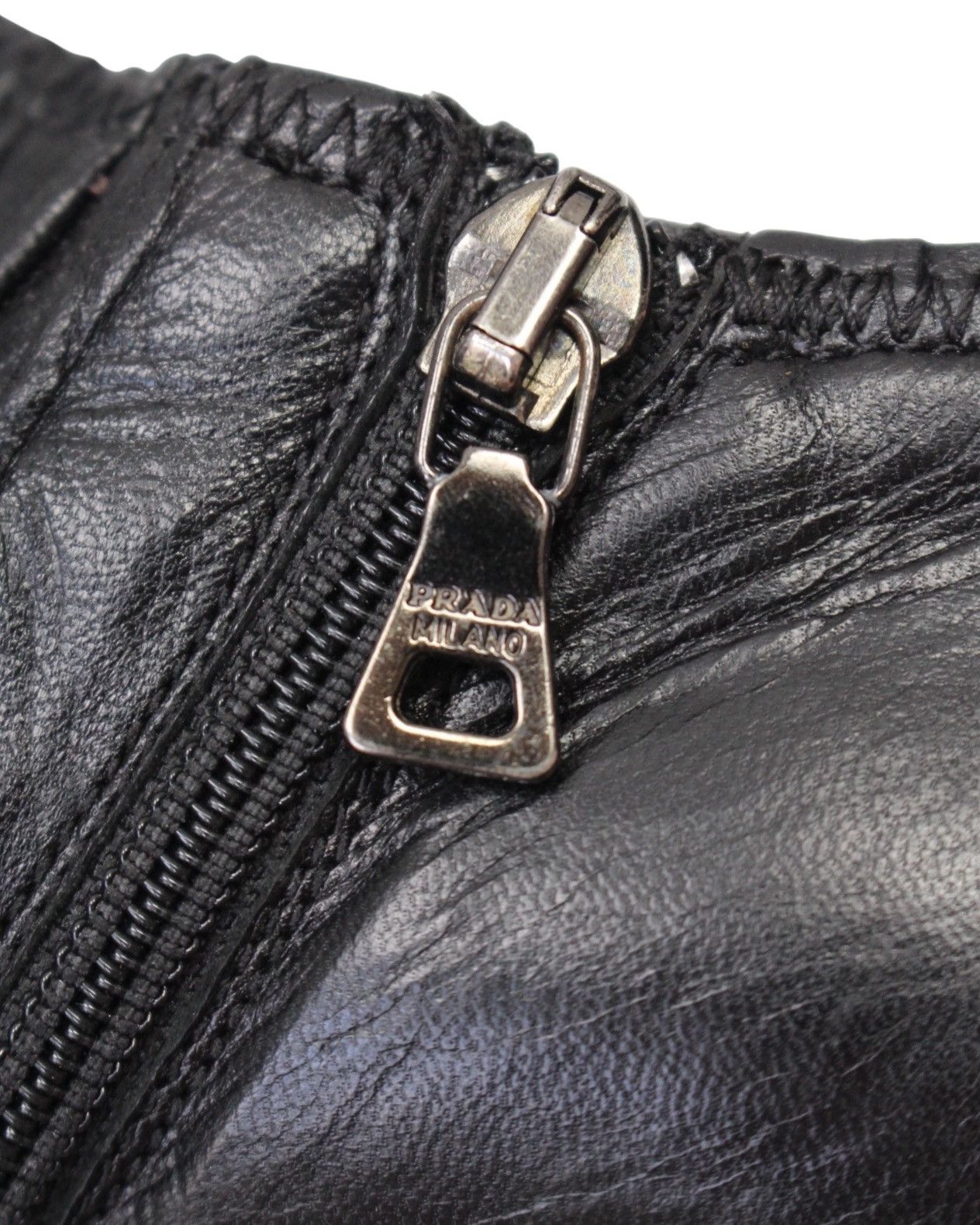 Prada 2000S PRADA BLACK PLEATED LEATHER POINTED ANKLE BOOTS Size US 7 / IT 37 - 8 Thumbnail