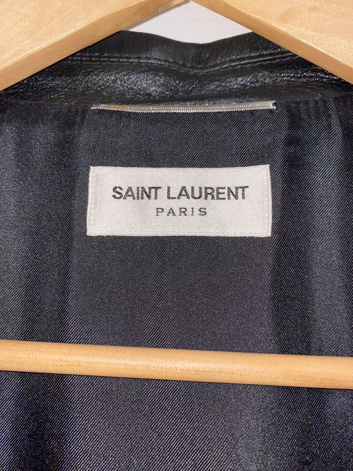 Hedi Slimane × Saint Laurent Paris Leather blazer/jacket Size US M / EU 48-50 / 2 - 2 Thumbnail