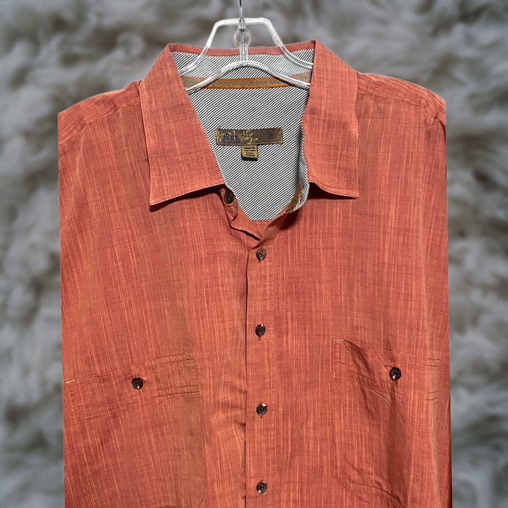 Pronto Uomo Pronto Uomo Button-Down Shirt Mens 3XL Orange Utility Preppy Classic Long Sleeve Button-Up Size US XXL / EU 58 / 5 - 1 Thumbnail