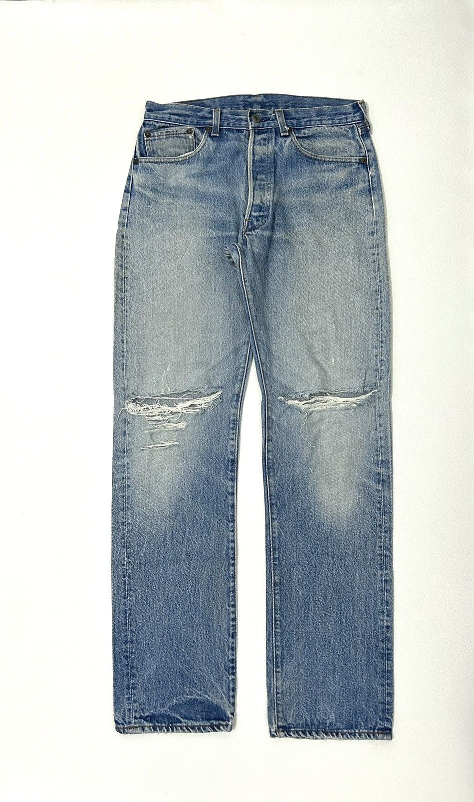 Levi's × Levi's Vintage Clothing 80s Vintage Levis 501 #522 Distressed Jeans Size US 31 - 1 Thumbnail
