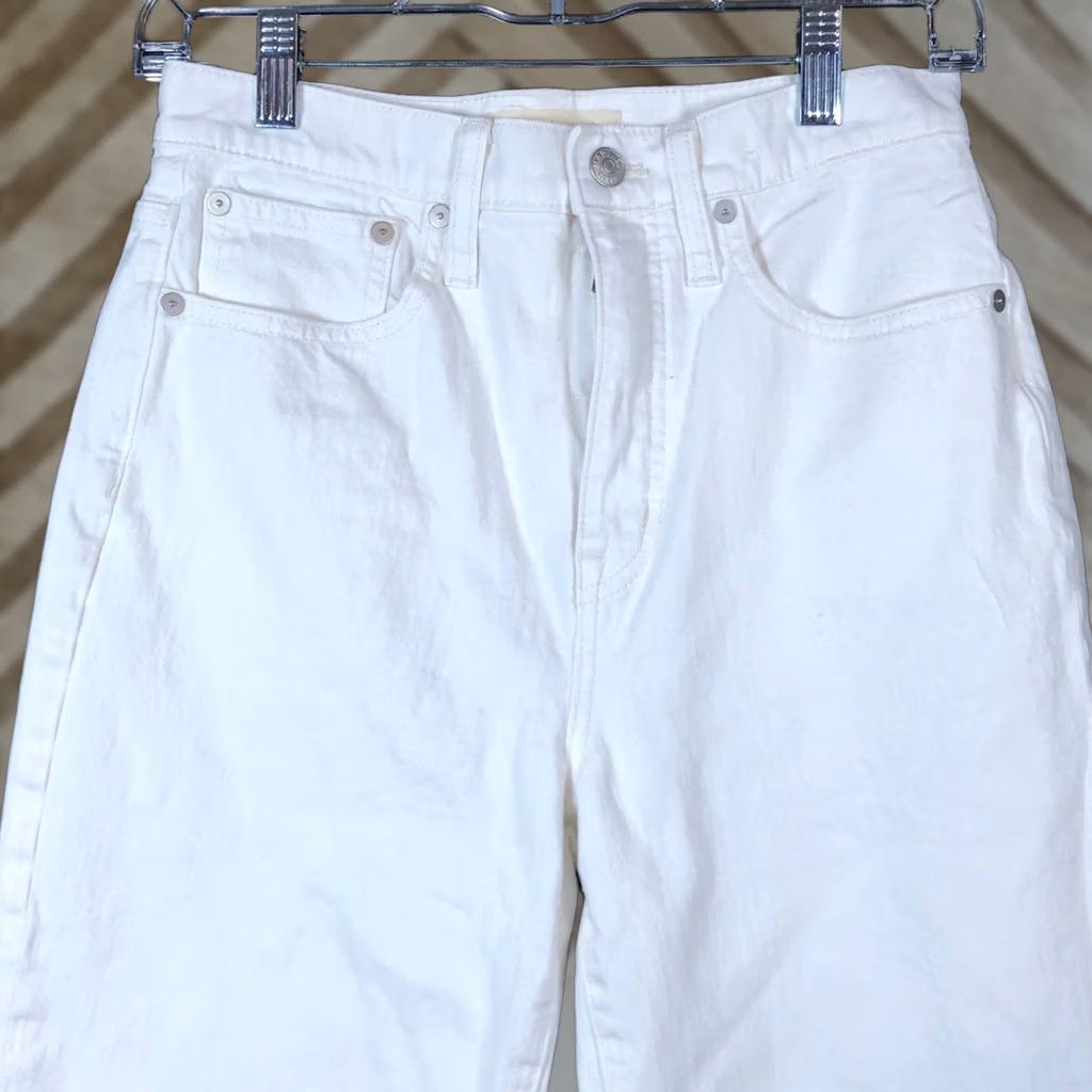 Madewell Madewell Jeans White Denim High Rise Classic Straight Stretch 27 Womens Size 27" / US 4 / IT 40 - 1 Thumbnail