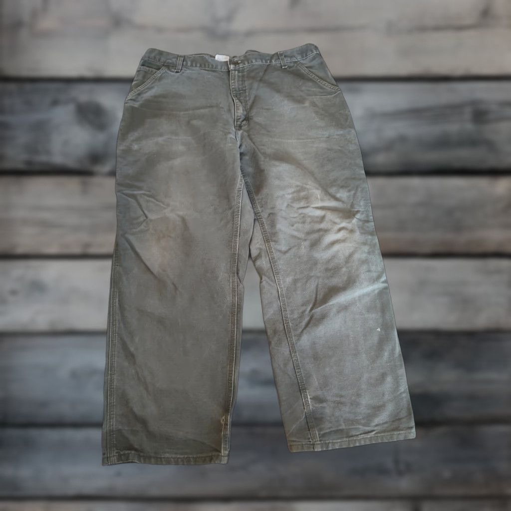 Carhartt VINTAGE Carhartt B11 MOS Distressed Green Carpenter Pants Men’s 42x30 Y2K Grunge Workwear Size US 42 / EU 58 - 1 Thumbnail