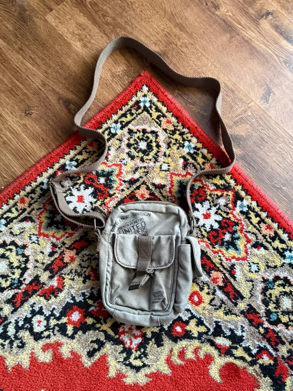 Japanese Brand Vintage 90s Army Style Washed Cargo Multizip Bag Size ONE SIZE - 2 Thumbnail