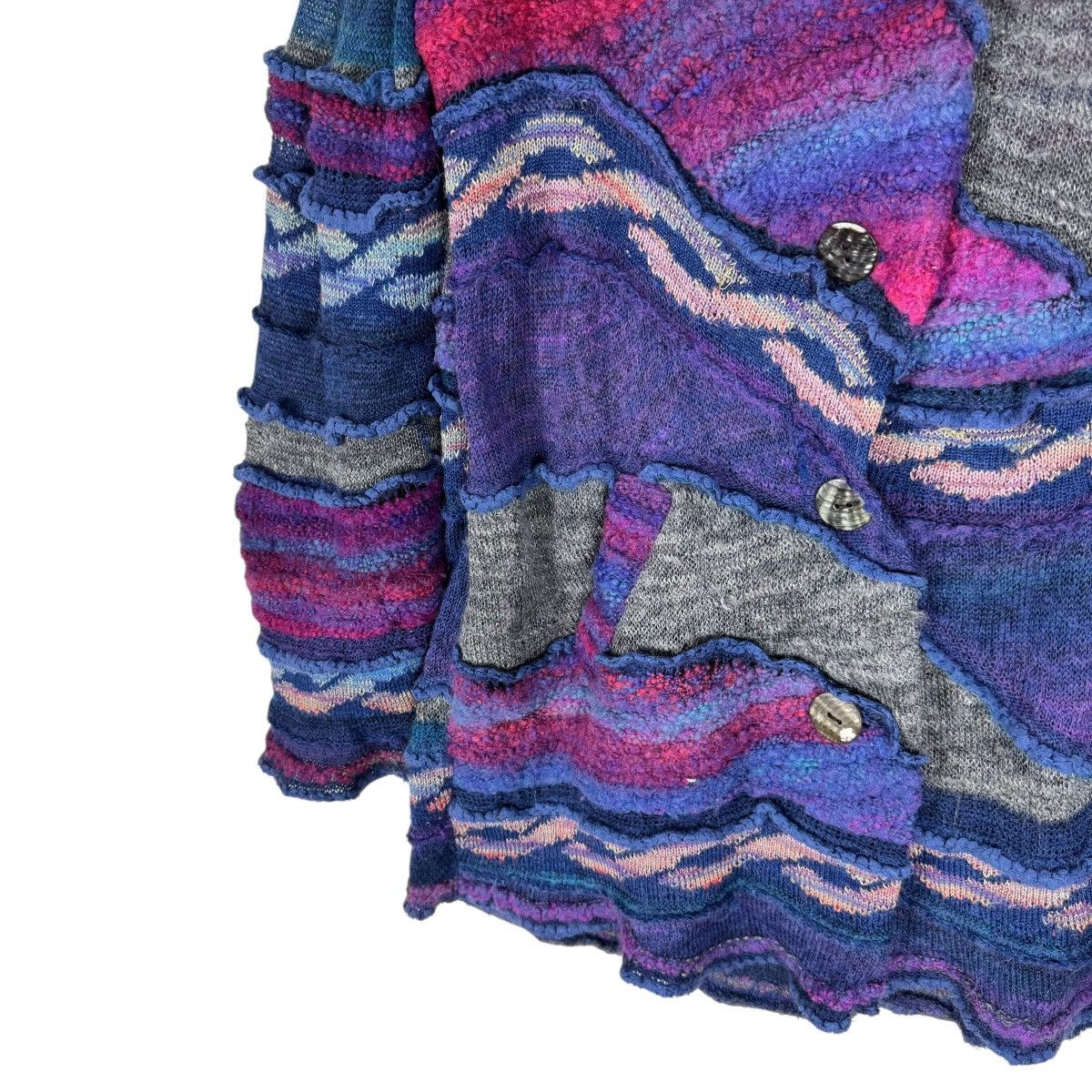Japanese Brand ☀️M & KYOKO PATCHWORK KNITWEAR WOMEN JACKET LIKE KAPITAL Size M / US 6-8 / IT 42-44 - 5 Thumbnail