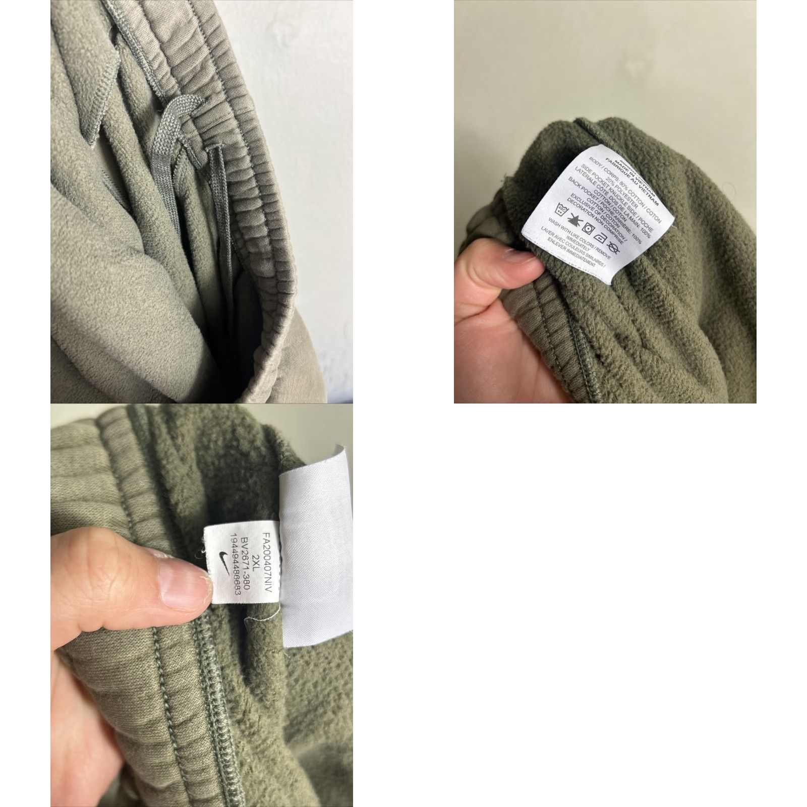 Nike Nike Men Jogger Pants XXL Regular Oil Green/White BV2671-380 Size US 39 - 9 Thumbnail