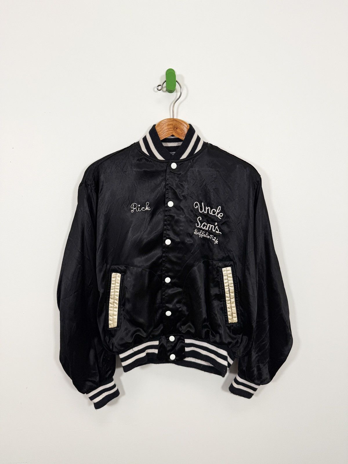 Japanese Brand × Vintage Vintage 1960s Satin Bomber Jacket Workwear Rock NY Size US M / EU 48-50 / 2 - 1 Thumbnail